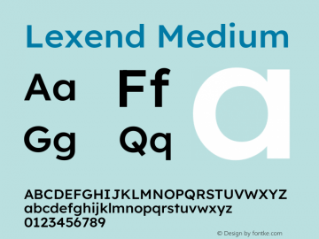 Lexend Medium Version 1.007图片样张