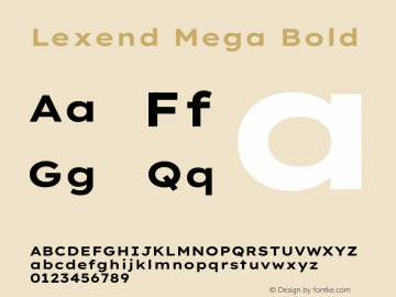 Lexend Mega Bold Version 1.007图片样张
