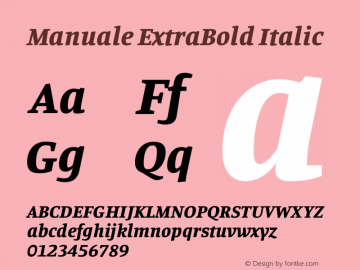 Manuale ExtraBold Italic Version 1.002图片样张