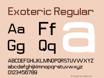 Exoteric Regular Version 1.00 December 29, 2003 Font Sample