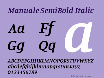 Manuale SemiBold Italic Version 1.002图片样张