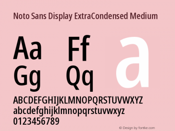 Noto Sans Display ExtraCondensed Medium Version 2.003图片样张