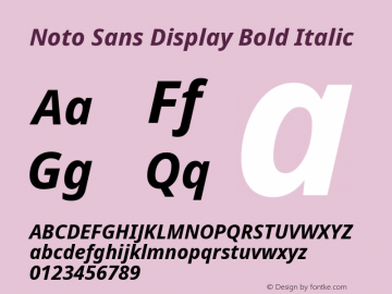 Noto Sans Display Bold Italic Version 2.003图片样张