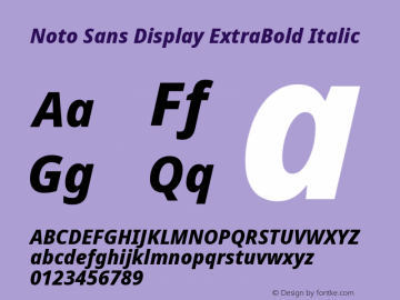 Noto Sans Display ExtraBold Italic Version 2.003图片样张
