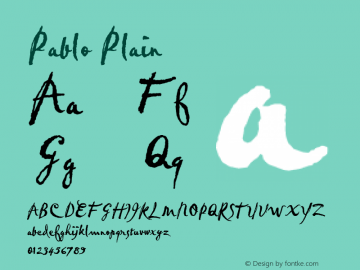 Pablo Plain 1.0 Font Sample