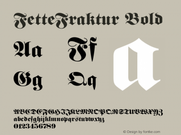 FetteFraktur Bold 1.0 Font Sample