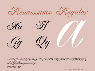 Renaissance Regular 1.0 Sat Nov 04 07:53:54 1995 Font Sample
