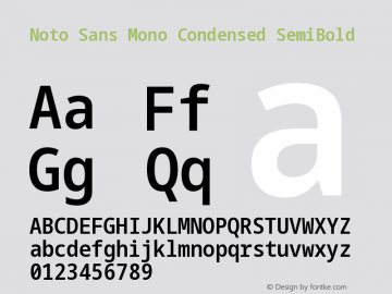 Noto Sans Mono Condensed SemiBold Version 2.006图片样张