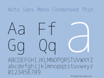 Noto Sans Mono Condensed Thin Version 2.006图片样张