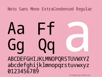 Noto Sans Mono ExtraCondensed Regular Version 2.006图片样张