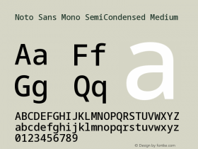 Noto Sans Mono SemiCondensed Medium Version 2.006图片样张