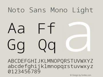 Noto Sans Mono Light Version 2.006图片样张