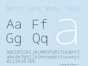 Noto Sans Mono Thin Version 2.006图片样张
