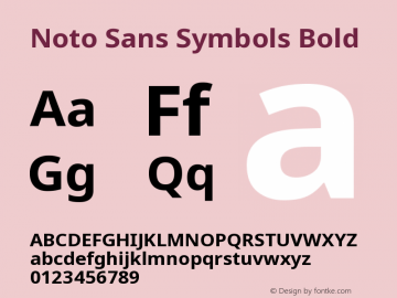 Noto Sans Symbols Bold Version 2.001图片样张
