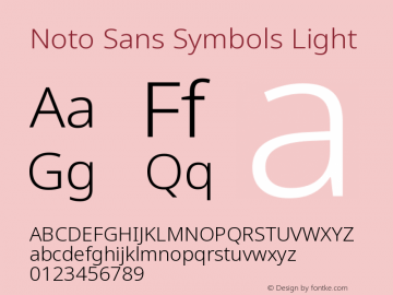 Noto Sans Symbols Light Version 2.001图片样张