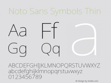 Noto Sans Symbols Thin Version 2.001图片样张