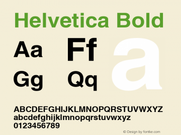 Helvetica Bold Version 1.00 Font Sample