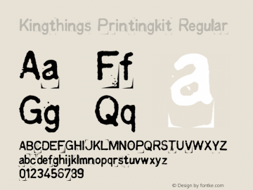 Kingthings Printingkit Regular 1.0 Font Sample