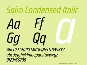 Saira Condensed Italic Version 1.101图片样张