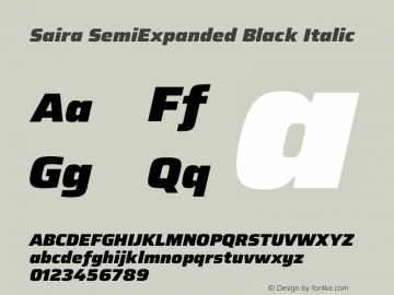 Saira SemiExpanded Black Italic Version 1.101图片样张