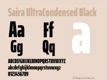 Saira UltraCondensed Black Version 1.101图片样张