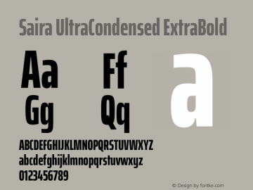Saira UltraCondensed ExtraBold Version 1.101图片样张