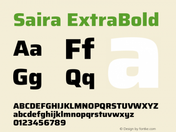 Saira ExtraBold Version 1.101图片样张
