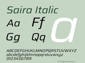 Saira Italic Version 1.101图片样张
