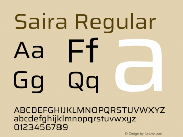 Saira Regular Version 1.101图片样张