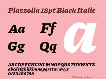 Piazzolla 18pt Black Italic Version 2.004图片样张