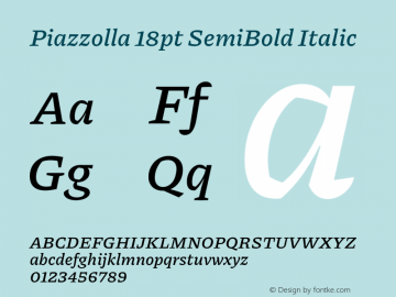 Piazzolla 18pt SemiBold Italic Version 2.004图片样张