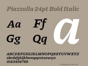 Piazzolla 24pt Bold Italic Version 2.004图片样张