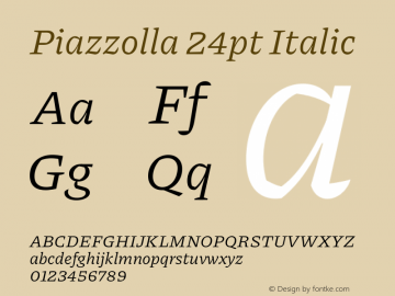 Piazzolla 24pt Italic Version 2.004图片样张