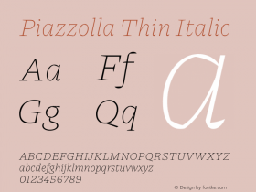 Piazzolla Thin Italic Version 2.004图片样张