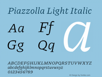 Piazzolla Light Italic Version 2.004图片样张