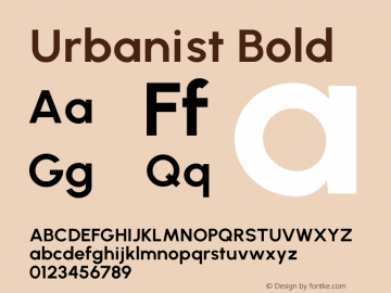 Urbanist Bold Version 1.252图片样张