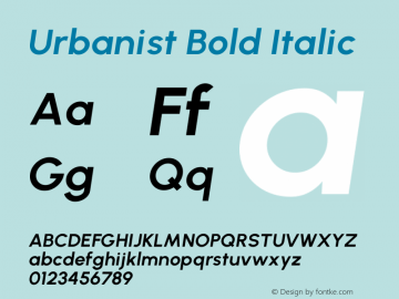 Urbanist Bold Italic Version 1.252图片样张