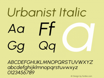 Urbanist Italic Version 1.252图片样张