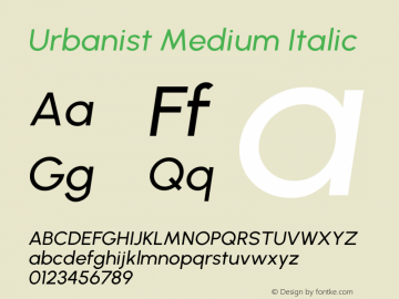 Urbanist Medium Italic Version 1.252图片样张