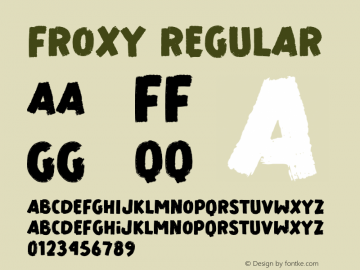 Froxy Version 1.00;August 29, 2021;FontCreator 12.0.0.2567 64-bit图片样张