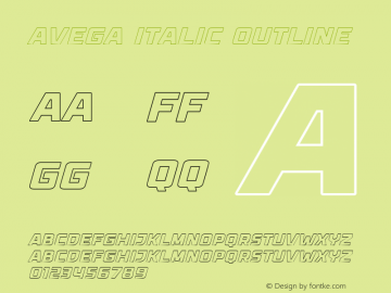 Avega Italic Outline Version 1.000图片样张
