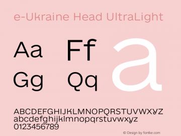 e-Ukraine Head UltraLight Version 1.000;hotconv 1.0.109;makeotfexe 2.5.65596图片样张