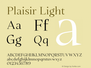 PlaisirLight Version 1.000; ttfautohint (v1.6)图片样张