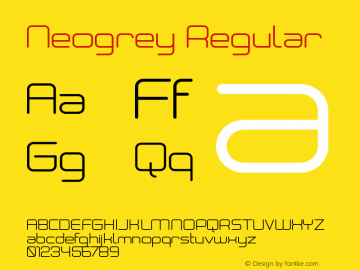 Neogrey Regular Version 1.003 2008 Font Sample