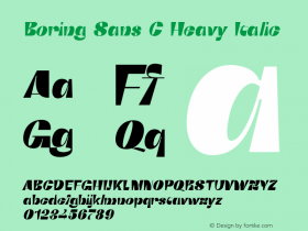 Boring Sans C Heavy Italic Version 1.000;hotconv 1.0.109;makeotfexe 2.5.65596图片样张