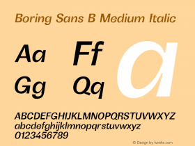 Boring Sans B Medium Italic Version 1.000图片样张