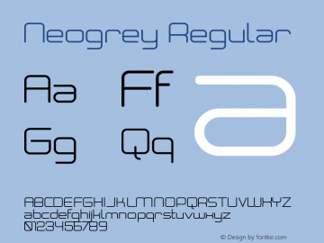 Neogrey Regular Version 1.008 2008 Font Sample