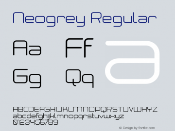 Neogrey Regular Version 1.095 2008 Font Sample