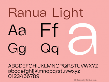 Ranua Light Version 1.000;hotconv 1.0.109;makeotfexe 2.5.65596图片样张