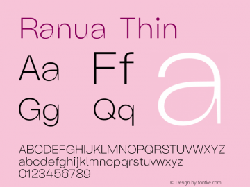 Ranua Thin Version 1.000;hotconv 1.0.109;makeotfexe 2.5.65596图片样张